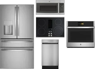 5 Piece Package Includes Refrigerator, Cooktop, Wall Oven, Microwave And Dishwasher